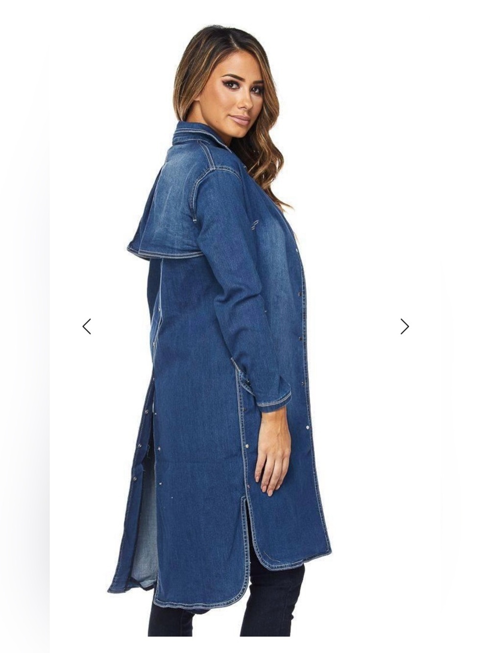 NWT Judy Blue Denim Trench Coat Size Large - Picture 2 of 8